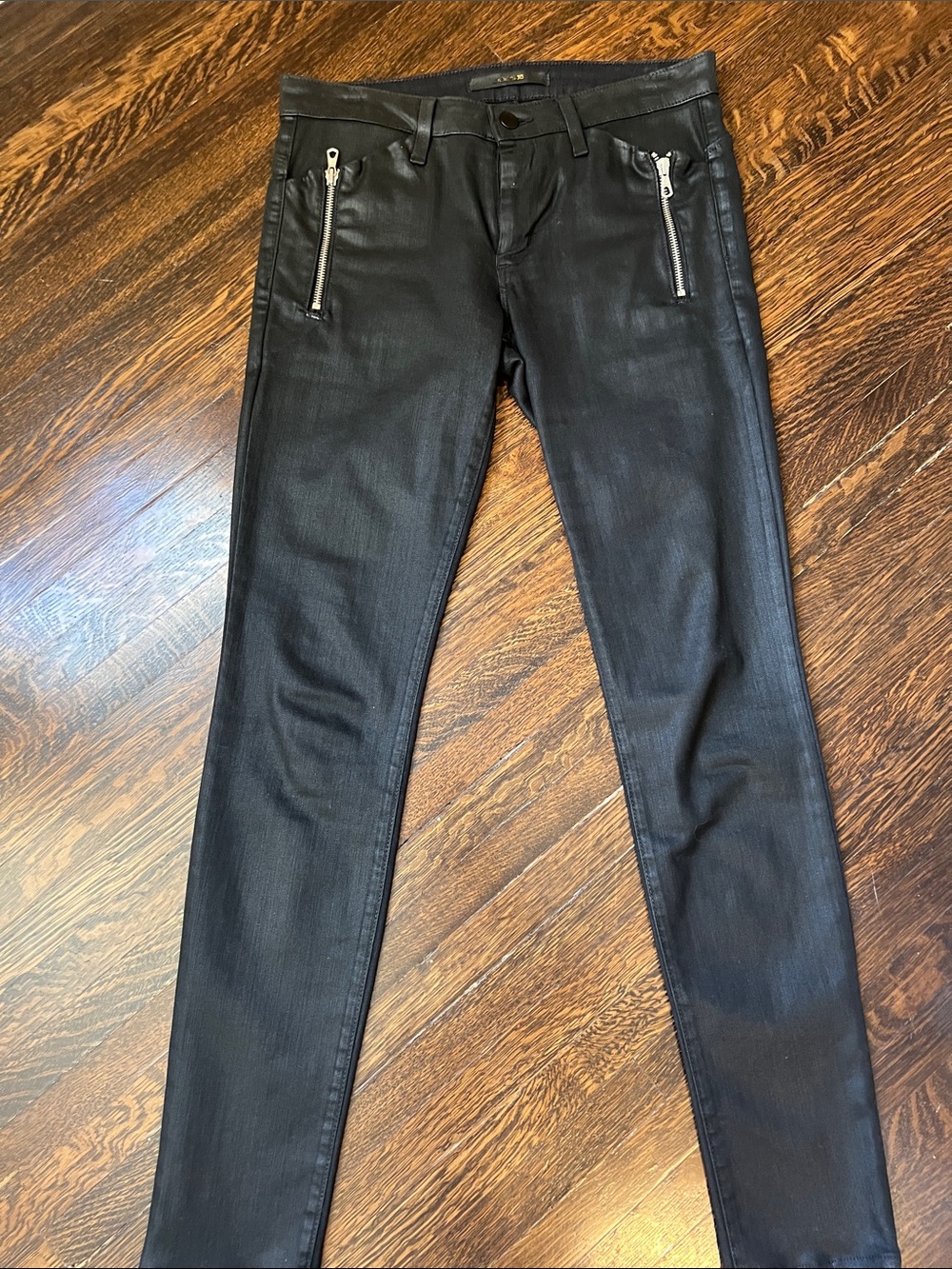 Joe's Jeans Black Skinny Moto Zip Jeans